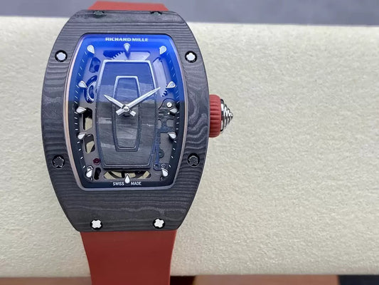 Richard Mille RM 07 RM007 Carbon NTPT Case 1:1 Best Edition G+ Factory Red Strap