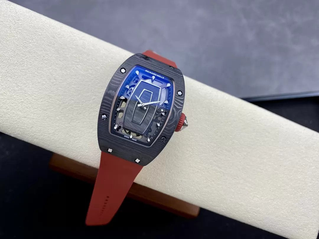 Richard Mille RM 07 RM007 Carbon NTPT Case 1:1 Best Edition G+ Factory Red Strap