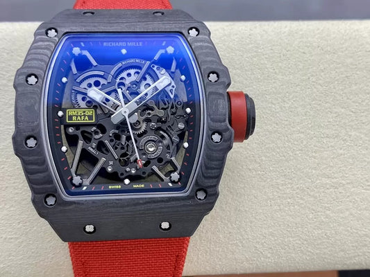Richard Mille RM035-02 G+ Factory RM3502 Carbon NTPT Red Velcro Strap