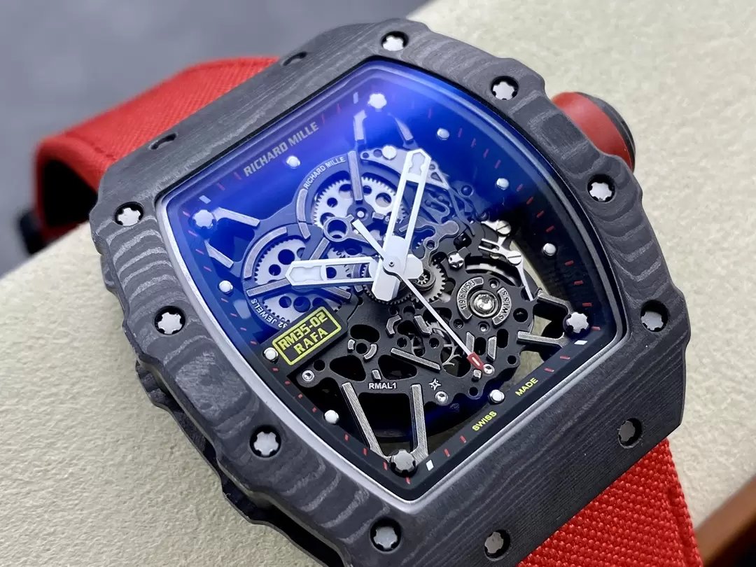 Richard Mille RM035-02 G+ Factory RM3502 Carbon NTPT Red Velcro Strap