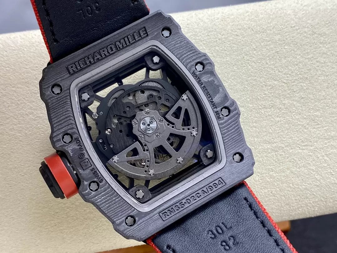 Richard Mille RM035-02 G+ Factory RM3502 Carbon NTPT Red Velcro Strap