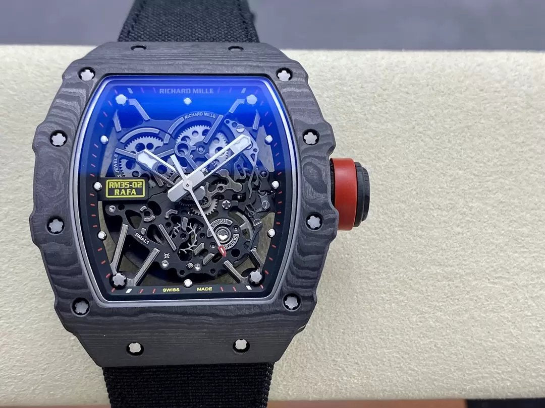 Richard Mille RM035-02 G+ Factory RM3502 Carbon NTPT Black Velcro Strap