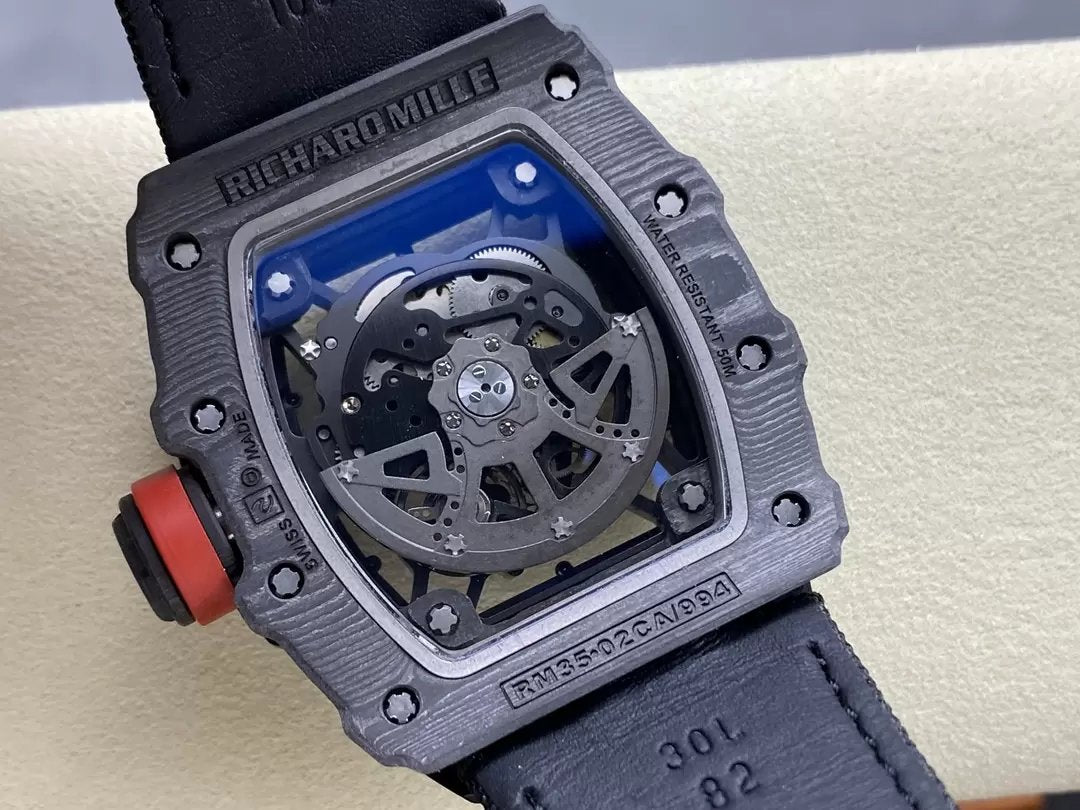 Richard Mille RM035-02 G+ Factory RM3502 Carbon NTPT Black Velcro Strap