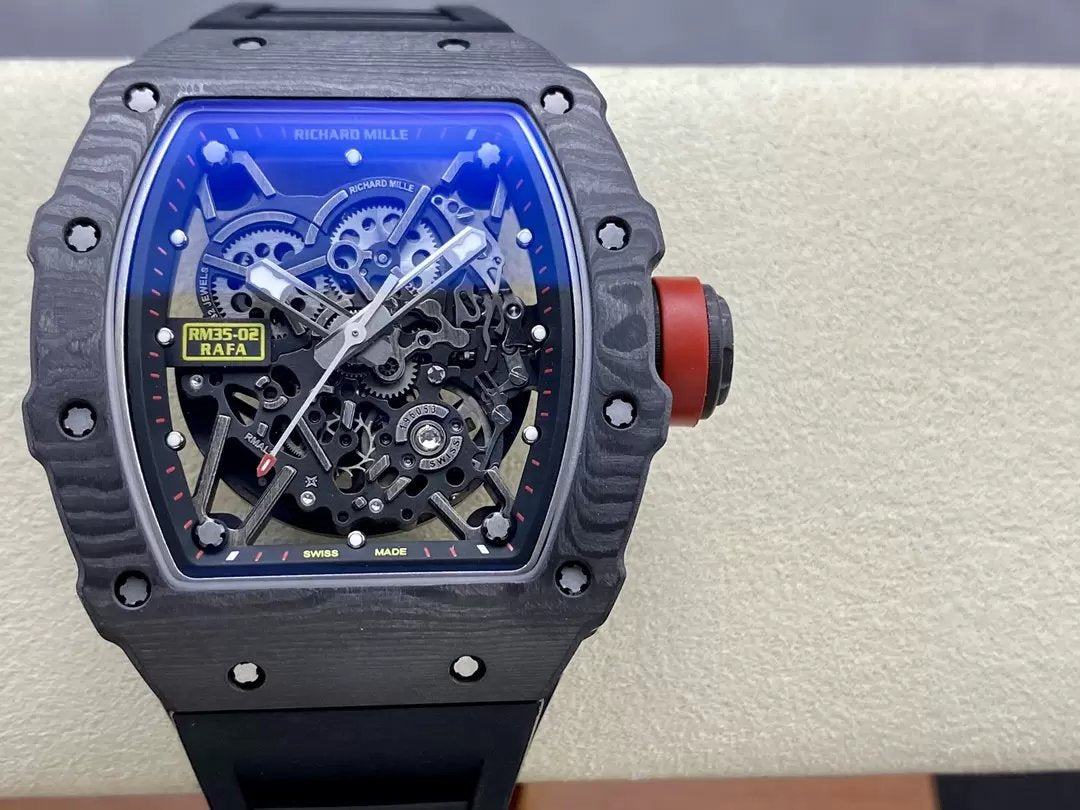 Richard Mille RM035-02 G+ Factory RM3502 Carbon NTPT Black Rubber Strap