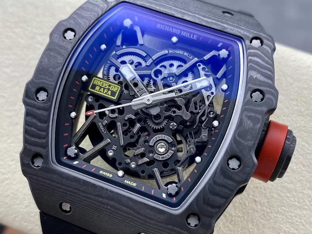 Richard Mille RM035-02 G+ Factory RM3502 Carbon NTPT Black Rubber Strap