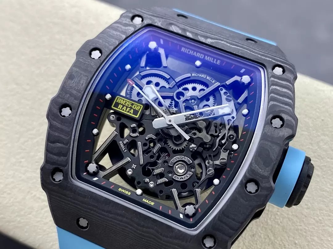 Richard Mille RM035-02 G+ Factory RM3502 Carbon NTPT Blue Strap