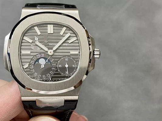 Patek Philippe Nautilus 5712G-001 Grey Dial 1:1 Best Edition PPF factory V2 Leather Strap