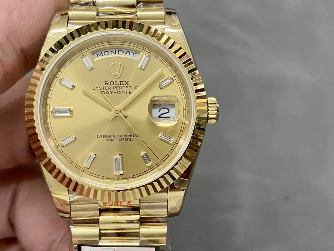 Rolex Day Date 40 m228238-0005 Cadran Jaune 1:1 Meilleure Édition Version Contrepoids 183 Grammes