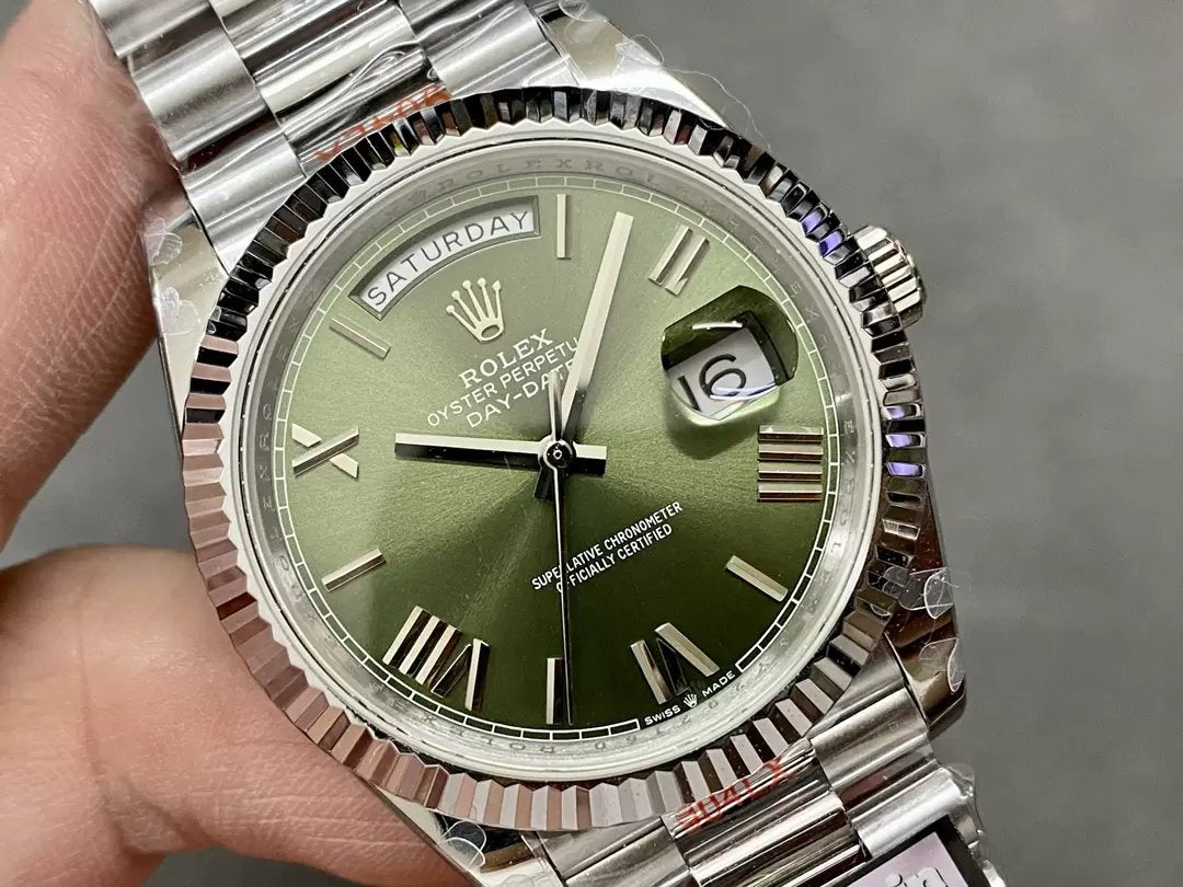 Rolex Day Date 40 m228236-0008 Cadran Vert 1:1 Meilleure Édition Version Contrepoids 183 Grammes QF Factory