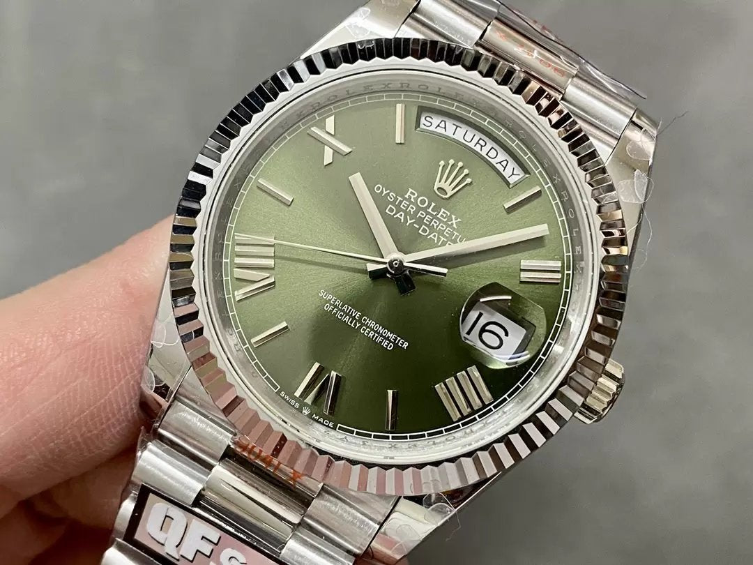 Rolex Day Date 40 m228236-0008 Cadran Vert 1:1 Meilleure Édition Version Contrepoids 183 Grammes QF Factory