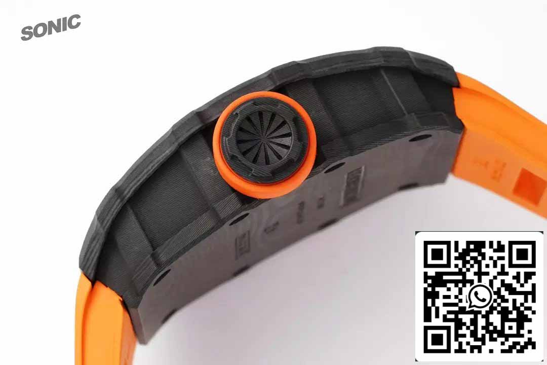 Richard Mille RM35-01 Sonic Factory 1:1 Best Edition Black Carbon NTPT Orange Rubber Strap