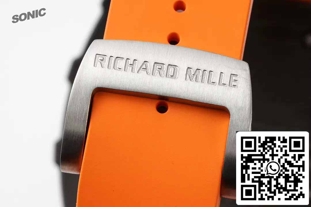 Richard Mille RM35-01 Sonic Factory 1:1 Best Edition Black Carbon NTPT Orange Rubber Strap
