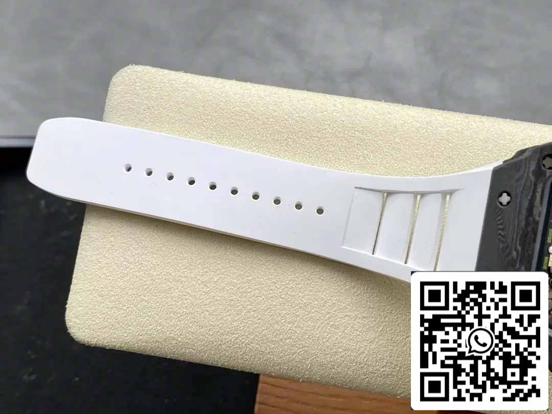 Richard Mille RM035-02 T+ Factory 1:1 Best Edition Carbon Fiber Case White Rubber Strap