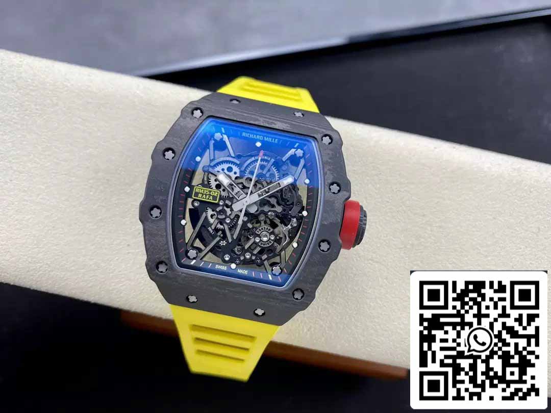 Richard Mille RM035-02 T+ Factory 1:1 Best Edition Carbon Fiber Case Yellow Rubber Strap ao chép)