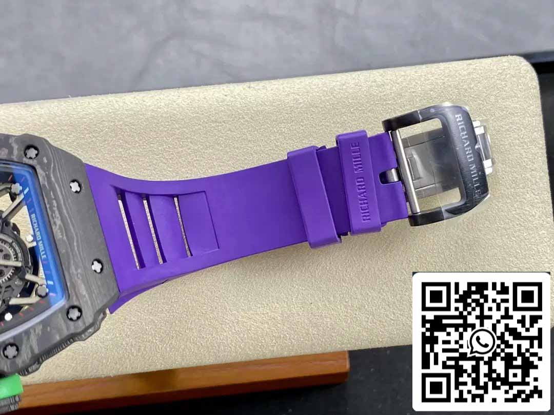 Richard Mille RM035-02 T+ Factory 1:1 Best Edition Carbon Fiber Case Purple Rubber Strap