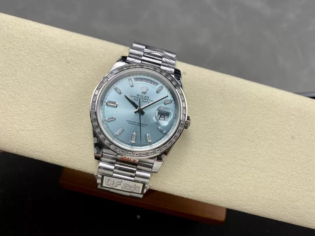 Rolex Day Date M228396tbr-0002 V5 40mm  QF Factory 1:1 Best Edition Tiffany Dial Bezel