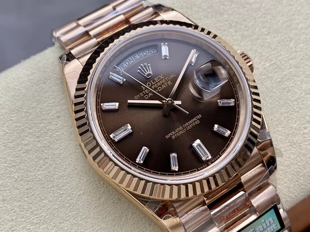 Rolex Day Date M228235-0003 V5 40mm  QF Factory 1:1 Best Edition Chocolate Dial Bezel