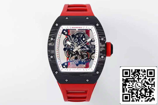 RICHARD MILLE  RM055  ZF 2024 1:1 Best Edition Carbon Fiber Case Red Strap and Knob