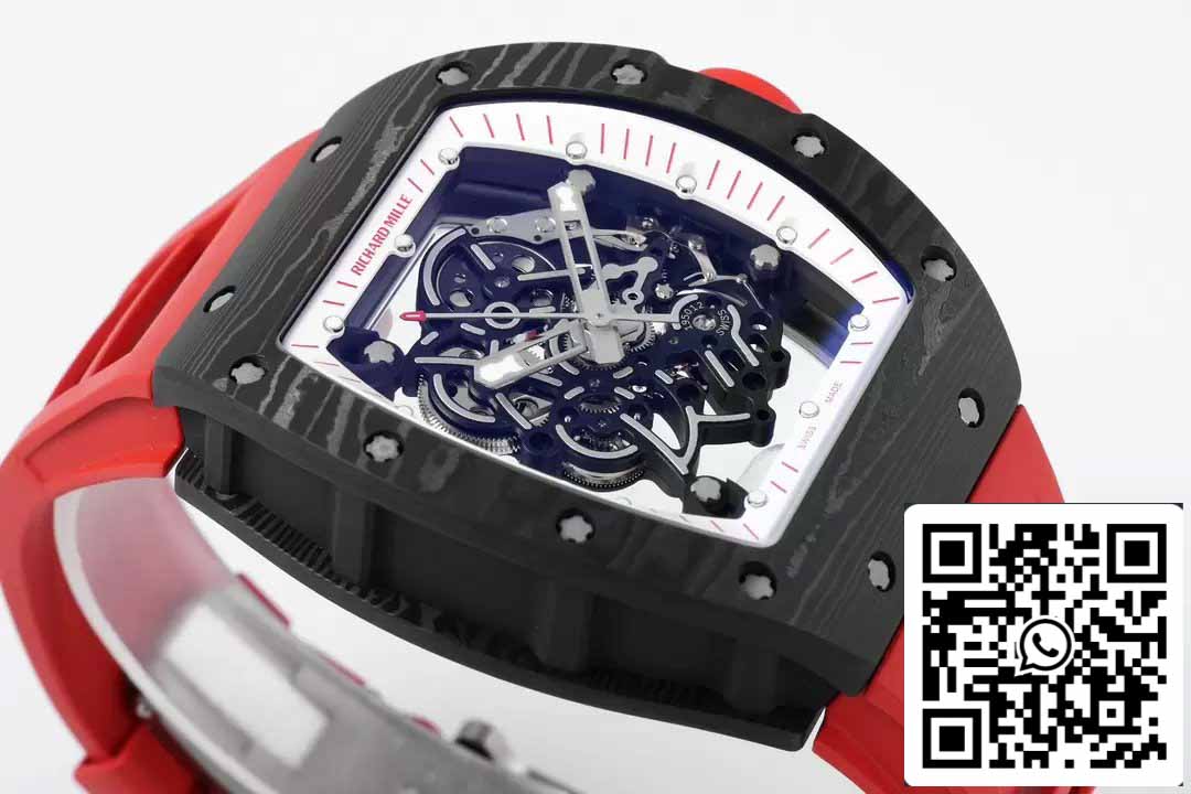 RICHARD MILLE RM055 RM-055 ZF 2024 1:1 Meilleure édition Boîtier en fibre de carbone Caoutchouc noir