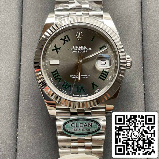 Rolex Datejust M126334-0022 1:1 Best Edition Clean Factory Graues Wimbledon-Zifferblatt