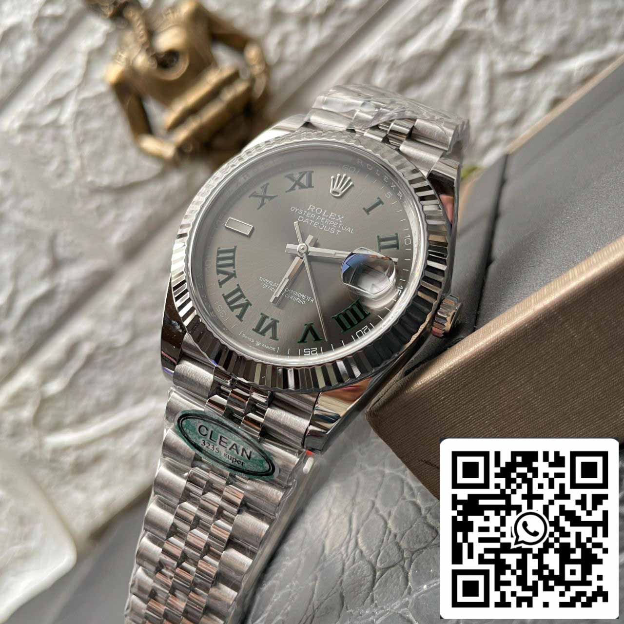 Rolex Datejust M126334-0022 1: 1 Meilleure édition Clean Factory Cadran Wimbledon gris