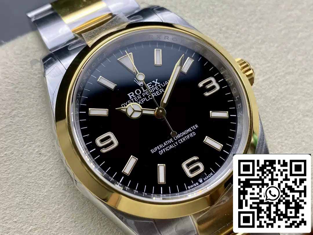 Rolex Explorer M124273-0001 36MM 1:1 Meilleure édition VS Factory Cadran noir Acier et or