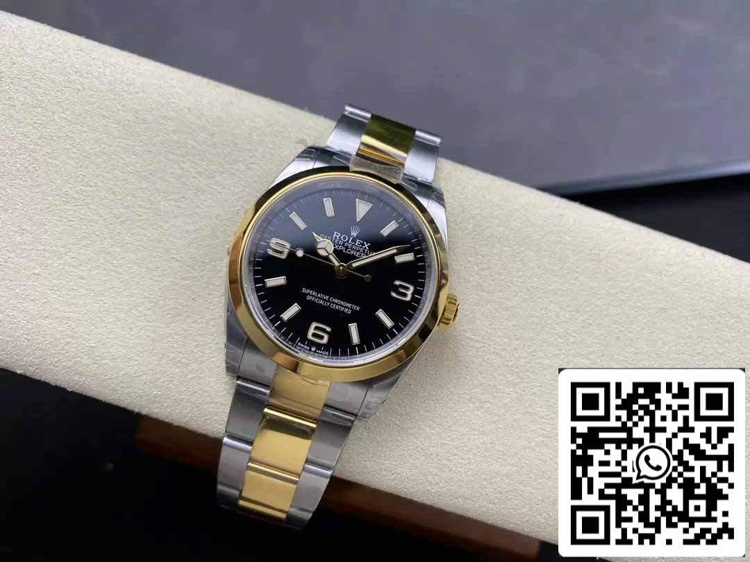 Rolex Explorer M124273-0001 36MM 1:1 Meilleure édition VS Factory Cadran noir Acier et or