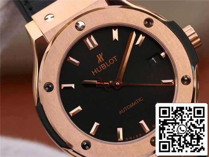 Hublot Classic Fusion 542.OX.1181.LR 1:1 Best Edition JJ Factory Black Dial Rose Gold