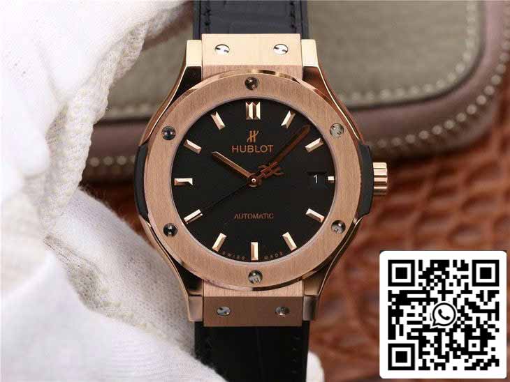 Hublot Classic Fusion 542.OX.1181.LR 1:1 Best Edition JJ Factory Black Dial Rose Gold