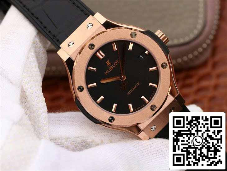 Hublot Classic Fusion 542.OX.1181.LR 1:1 Best Edition JJ Factory Black Dial Rose Gold