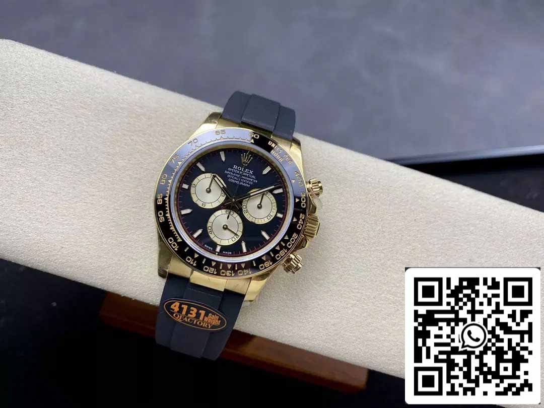 Rolex Cosmograph Daytona m126518 1:1 Best Edition Mouvement QF Factory 4131 Cadran Noir et Or Jaune