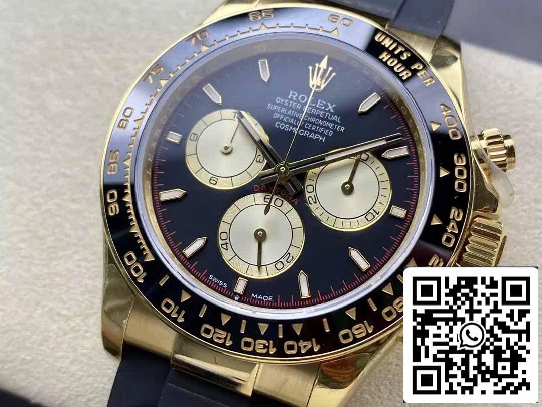 Rolex Cosmograph Daytona m126518 1:1 Best Edition Mouvement QF Factory 4131 Cadran Noir et Or Jaune