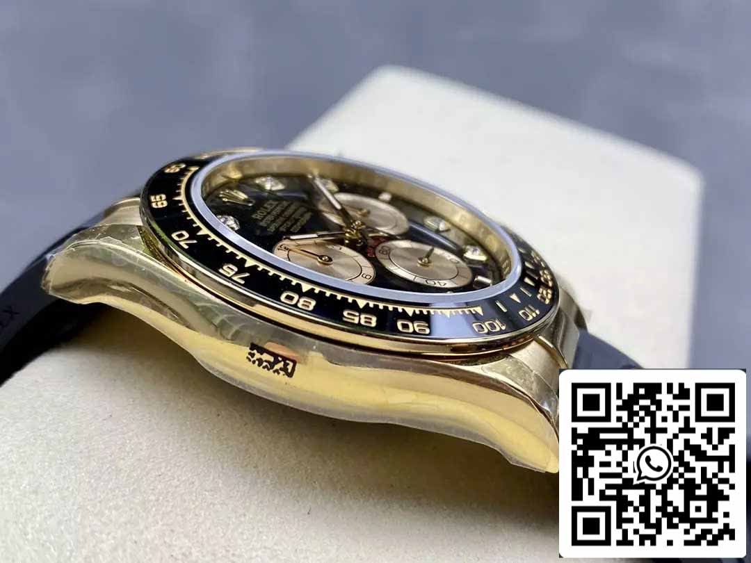 Rolex Cosmograph Daytona m126515 1:1 Best Edition Mouvement QF Factory 4131 Cadran Noir et Or Rose