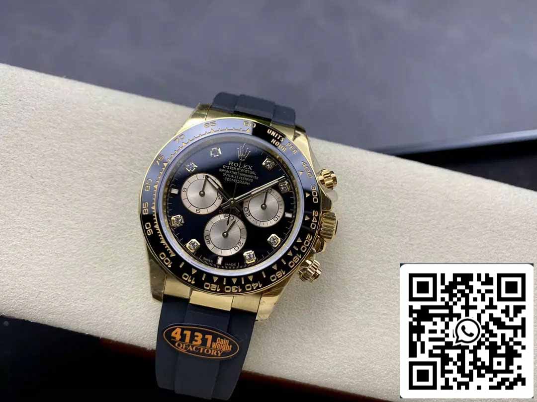 Rolex Cosmograph Daytona m126515 1:1 Best Edition Mouvement QF Factory 4131 Cadran Noir et Or Rose