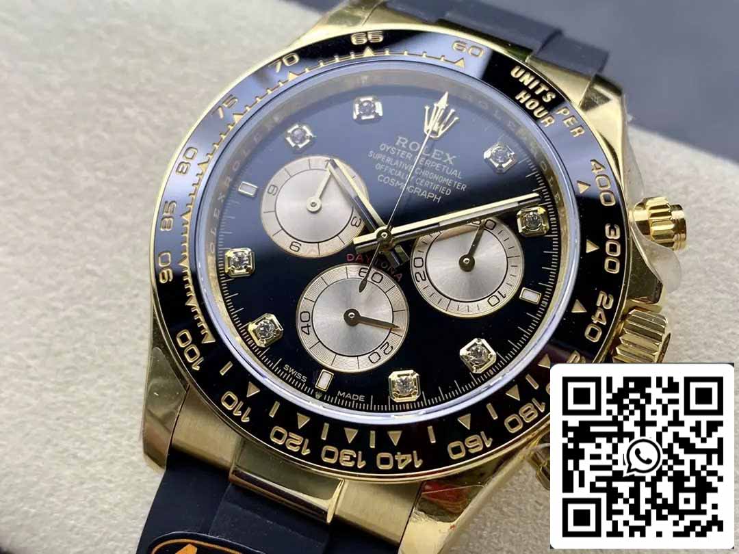 Rolex Cosmograph Daytona m126515 1:1 Best Edition Mouvement QF Factory 4131 Cadran Noir et Or Rose