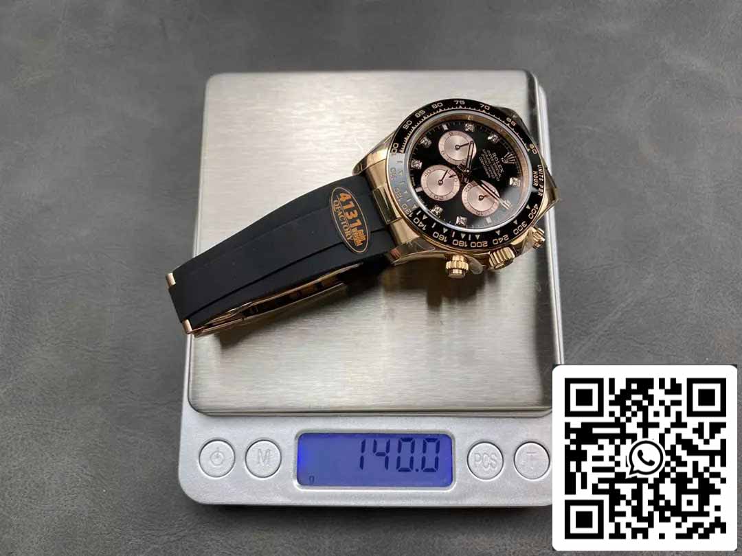 Rolex Cosmograph Daytona m126515LN 1:1 Meilleure édition QF Mouvement d'usine 4131 Cadran noir Or rose