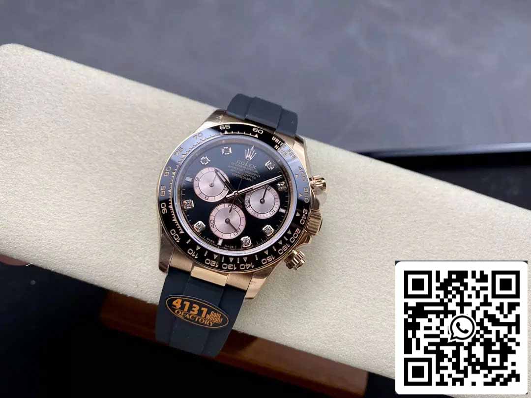 Rolex Cosmograph Daytona m126515LN 1:1 Meilleure édition QF Mouvement d'usine 4131 Cadran noir Or rose