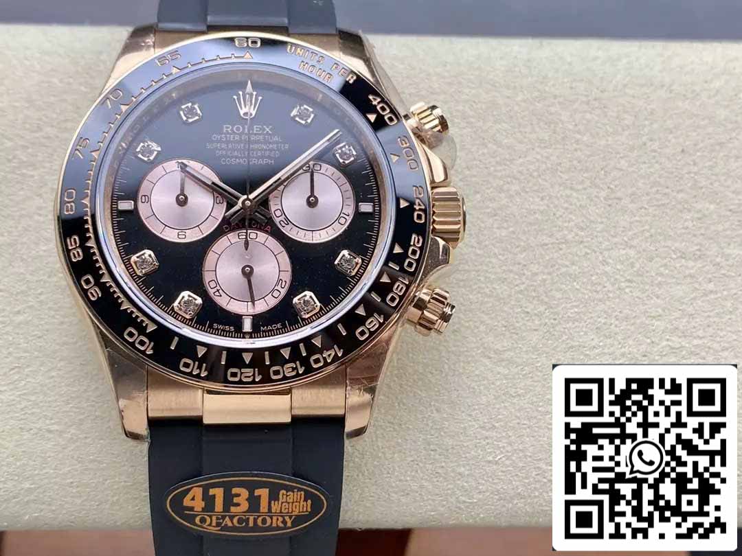 Rolex Cosmograph Daytona m126515LN 1:1 Meilleure édition QF Mouvement d'usine 4131 Cadran noir Or rose