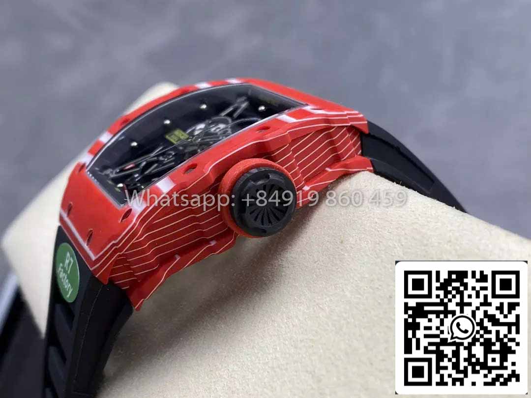 Richard Mille RM035-02 1:1 Meilleur clone R7 Factory Boîtier en carbone rouge Bracelet noir