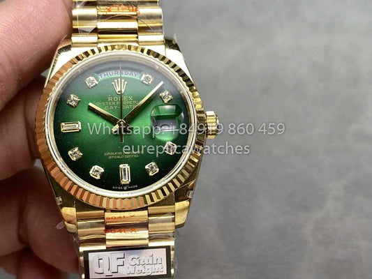 Rolex Day Date 128238-0069 QF Factory 1:1 Best Clone Green Diamond Dial