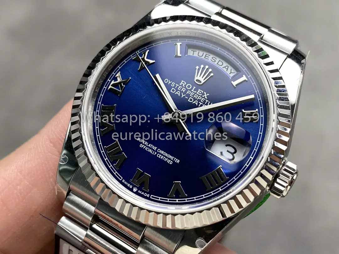 Rolex Day Date M128239 QF Factory 1:1 Best Clone Numeral Blue Dial