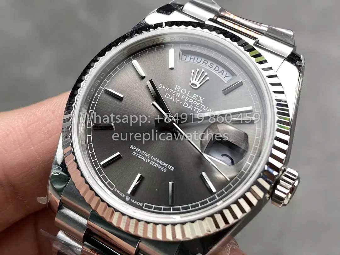 Rolex Day Date M128236 QF Factory 1:1 Best Clone Grey Index Dial