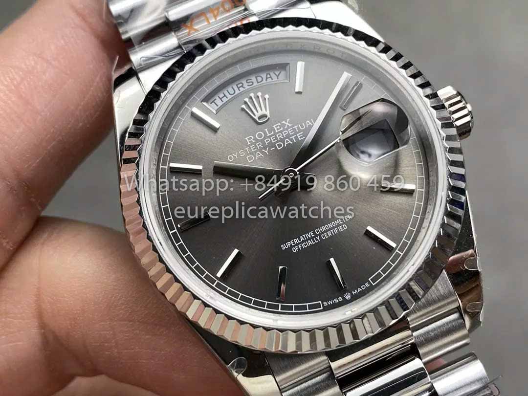 Rolex Day Date M128236 QF Factory 1:1 Best Clone Grey Index Dial