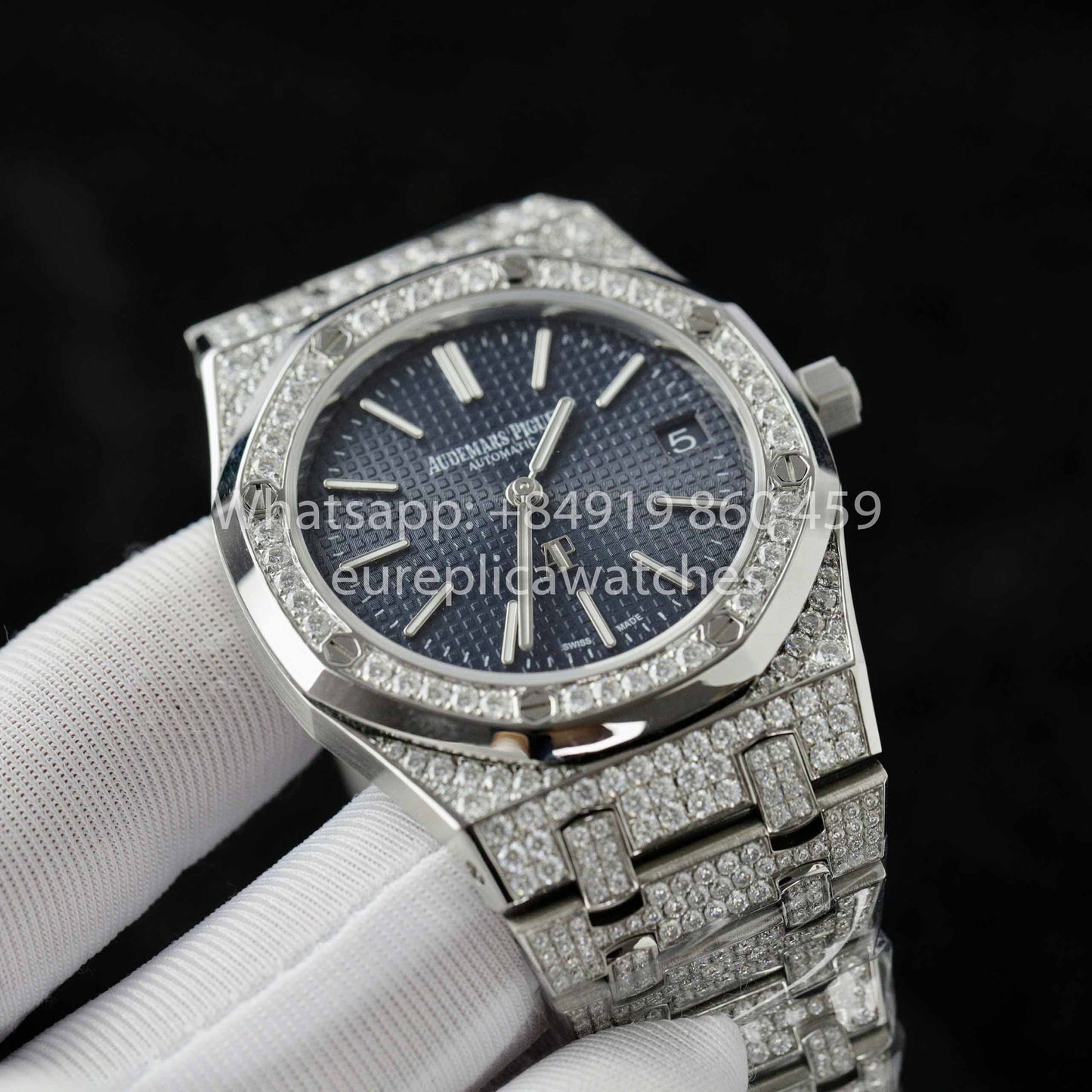 Audemars Piguet Royal Oak 15202ST.OO.1240ST.01 Custom Moissanite Diamonds 1:1 Best Clone