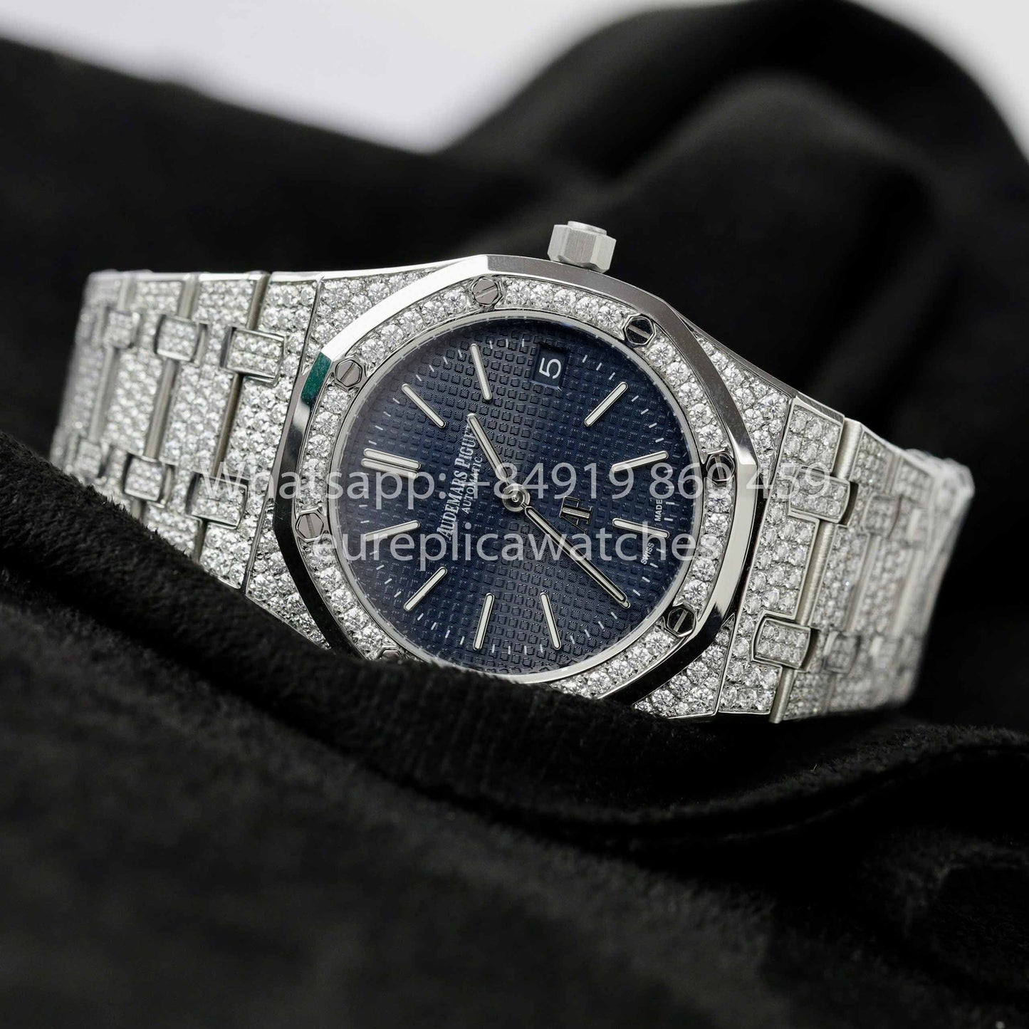 Audemars Piguet Royal Oak 15202ST.OO.1240ST.01 Custom Moissanite Diamonds 1:1 Best Clone