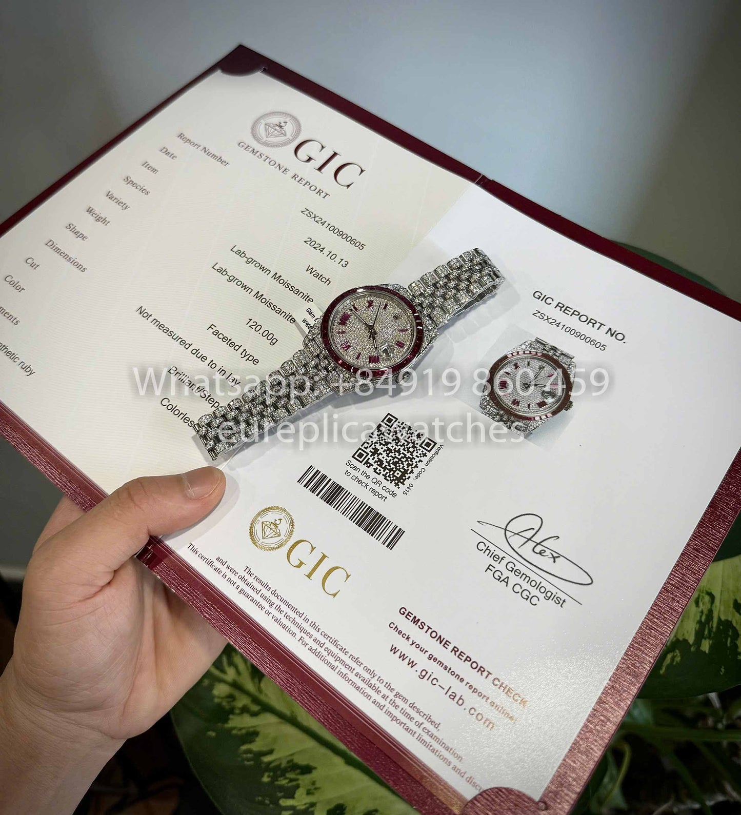 Rolex Datejust 41 - 126300 Iced Out Custom Moissanite and Ruby Saphire stone 1:1 Best Clone