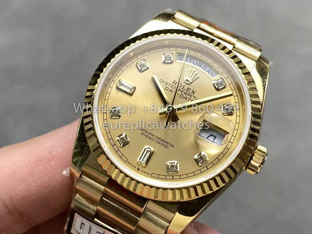 Rolex Day Date M128238-0008 - 128238-0008 Diamond Dial QF Factory 1:1 Best Clone 36mm