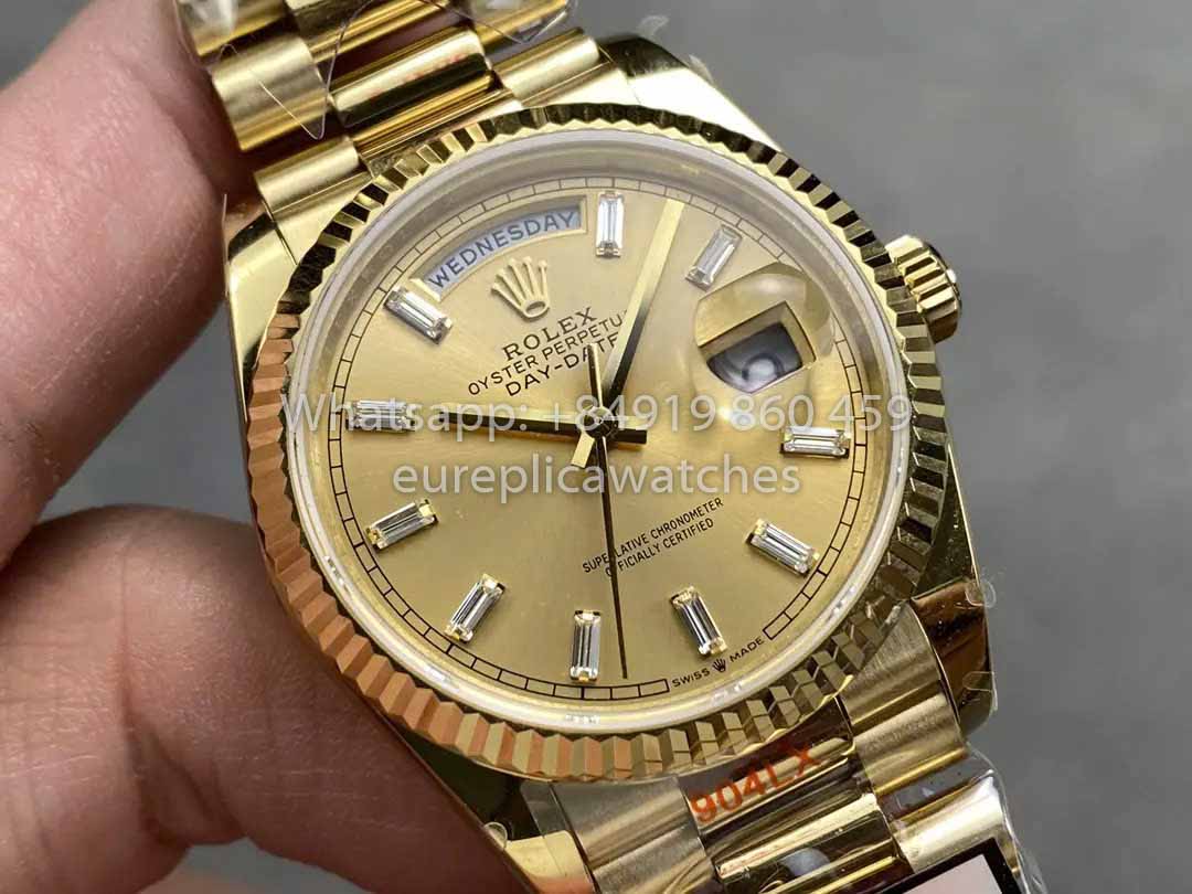 Rolex Day Date M128238 Yellow Gold Diamond Dial QF Factory 1:1 Best Clone 36mm