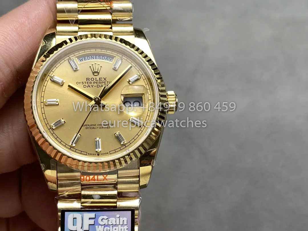 Rolex Day Date M128238 Yellow Gold Diamond Dial QF Factory 1:1 Best Clone 36mm