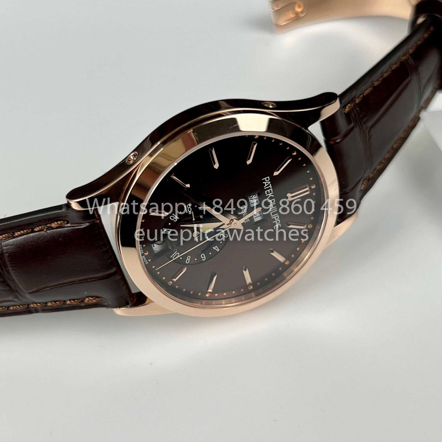 Patek Philippe Complications Annual Calendar 38.5mm Rose Gold 5396R Brown Dial 1:1 Best Clone